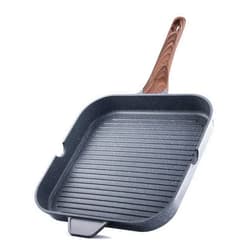 SENSARTE Nonstick Grill Pan for Stove Tops, Versatile Griddle with Pour Spouts, Square Big Cooking Surface, Durable Skillet Indoor & Outdoor Grilling. PFOA Free,12Inch