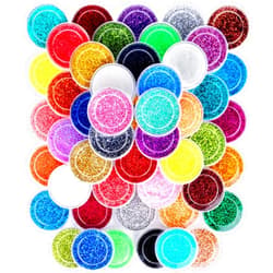 FANDAMEI 48 Colors Nail Glitter Set, 48 Boxes 5g Nail Art Glitter, Fine Glitter Powder for Eyeshadow, Cosmetic, Arts, Crafts, Decoration. Body Glitter, Face Glitter for Festival, Makeup, Halloween