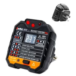 RuoShui Outlet Tester Electrical GFCI Receptacle Detector with LCD Display, 50-250V Power Socket Tester, Circuit Polarity Voltage Detector, Plug Tester Breaker Finder 6 Visual Indication (US Plug)