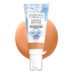 Physicians Formula Natural Defense Sheer Line of Defense Foundation, Light-to-Medium, SPF 30, Tinted Sunscreen | Dermatologist Tested, Clinicially Tested
