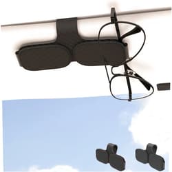 BFXM Sunglass Holder for Car, Leather Magnetic Sunglasses Holder, Eyeglass Hanger Clip Double Clip for Car Visor, Car Sun Visor Ticket Card Clip