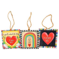 Primitives by Kathy You are My Happy; I Just Want to Say I Love You; I Love Us Decorative Ornament Set