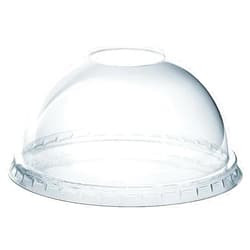 Comfy Package [Case of 1,000] Crystal Clear Dome PET Plastic Lids With Straw Slot for 12, 16, 20 & 24 oz. Milkshake Cups