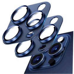 Wumigoo 2 Pack Camera Lens Protector for iPhone 15 Pro Max/iPhone 15 Pro/iPhone 14 Pro Max/iPhone 14 Pro, Aluminum Alloy Sapphire Glass Camera Cover Screen, Anti-drop, Case Friendly- Blue Titanium