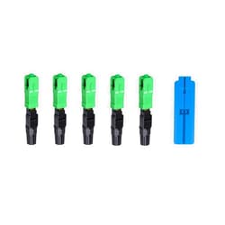 Fyboptwu 5 pcs SC-APC Fiber Optic Quick Assembly Connector Fiber Optic Fast Connectors Singlemode 9/125 Mechanical Connectors Adapter for 2mm x 3mm Butterfly Fiber Cable