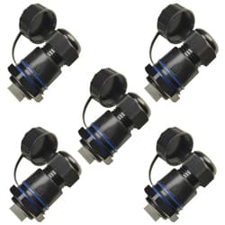 ANMBEST 5PCS M25 Panel Mounting RJ45 Waterproof Connector Cat5/5e/6 Ethernet LAN Cable Coupler with Waterproof/Dust Cap Cover for Outdoor Network