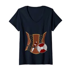 Shieldmaiden Halloween Humor Outfit Womens Funny Medieval Viking Gift For Women Shield Maiden Costume V-Neck T-Shirt