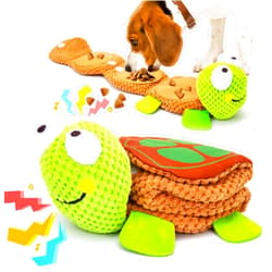 Lilfrd Dog Puzzle Toys - Enrichment Treat Dispensing Squeaky Crinkle Snuffle Smart Dog Toy, Dog Toys for Boredom and Stimulating, Durable Plush Toys for Large Medium Small Dog Puppy - Turtle