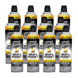 Hot Shot Wasp & Hornet Killer Spray (12 Pack), Eliminates The Nest, Sprays Up Tp 27 Feet, 17.5 fl Ounce
