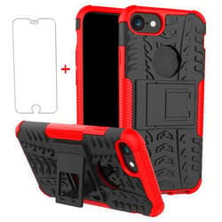 Asuwish Phone Case for iPhone 7 8 with Tempered Glass Screen Protector Cover and Stand Kickstand Hard Hybrid Cell Accessories iPhone7 iPhone8 i Phone7case Phone8case Phones8 i7 i8 7s 8s Cases Black Red