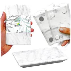 Dflounz Chritmas Gift/Chritmas Sale Marble Stone Soap Dish Bath Accessories for Bathrooms, Tub or Wash Basin in Rectangular Shape Made Out of Indian B-White Marble Stone.