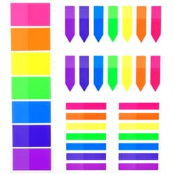 Pangda 700 Pieces Flags Index Tabs 3 Sizes Sticky Notes Writable Labels Page Marker Bookmarks Text Highlighter Strips, 7 Colors, 5 Set
