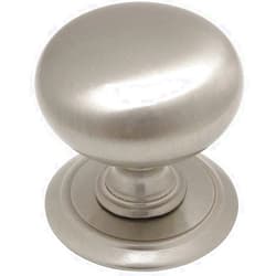 Cosmas 5 Pack 6542SN Satin Nickel Round Cabinet Hardware Knob with Backplate - 1-1/4