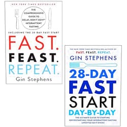 Gin Stephens 2 Books Collection Set (28-Day FAST Start Day-by-Day, Fast Feast Repeat)