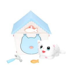 Little Live Pets My Kitty's Home | Interactive Plush Toy Kitten & House, Surprise Reveal with 25+ Sounds & Reactions. Build Kitty's Home - Easy Build DIY Home, Batteries Included. for Kids Ages 5+