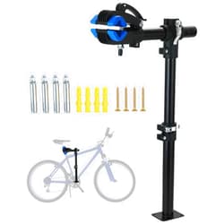 NATGAI Height Adjustable Bike Repair Stand, Bench Mount Bicycle Maintenance Rack Workstand, Adjustable Removable Home Bicycle Maintenance Stand for Road Mountain Bikes (Blue)