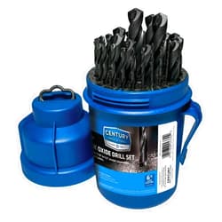 Century Drill & Tool, 24330, 29PC Set,Jobber Drill Bit,Pro-Grade, Made in The USA, Black Oxide Drill Bits