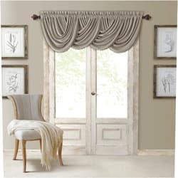 Elrene Home Fashions Elrene All Seasons Room-Darkening Waterfall Window Valance, Accessory for Bedroom or Living Room Windows with Rod Pocket Tabs, 52