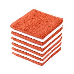 Glynniss Dishcloths Kitchen Highly Absorbent Dish Rags 100% Cotton Dish Cloths for Washing Dishes, Cleaning (Rust White, 11x11)