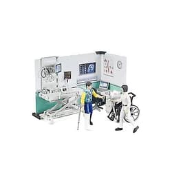 Bruder Toys - Emergency Bworld Health Station Includes Doctor and Patient Figures, Hospital Bed and Wheelchair, and Medical Equipment - Ages 4+