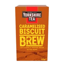 Yorkshire Tea Caramelised Biscuit Brew, Pillow Tea Bags, 40 Count (Pack of 1), Caffeinated, Enjoy Hot or Iced, 40 Teabags