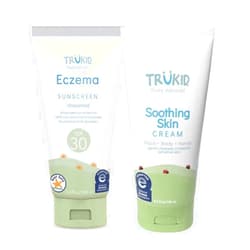 TruKid NEA-Accepted Eczema Relief Bundle | Skin Cream and Sunscreen | All Natural Ingredients, Unscented, Hydrates, Moisturizes and Protects Irritated & Sensitive Skin | Two Products