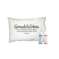 Nana Threads Personalized Gifts for Women Nana Gifts Bundle - Funny Gifts Decorative Kids Activity | 1 Sentimental Pillowcase by Nana Thread's | 2 Martha Stewart Multi-Surface 2 oz. Paint (Place in Heart)