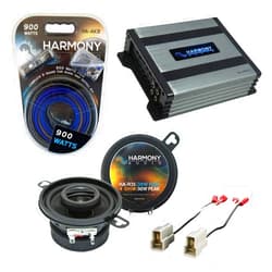 Harmony Audio HA-A400.4 Amp Bundle with Harmony Audio HA-R35 Speakers Compatible with Volkswagen Rabbit 1980-1984 OEM Speaker Replacement