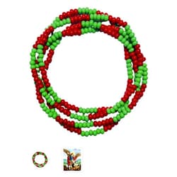 Generic Archangel Saint Michael San Miguel Eleke Bead Spiritual Necklace To Fight Against All Evils & Protect Your Soul (#1 Red & Green)