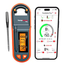 Thermopro TempSpike 600 ft Wireless Meat Thermometer with Ultra-Thinner Probe, Meat Thermometer Digital Wireless with LCD Booster, Bluetooth Meat Thermometer for BBQ Grill Smoker Rotisserie Sous Vide
