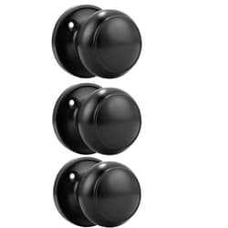 Probrico (3 Pack Classic Closet Door Knobs Dummy Door Knob, Individual Non-Turning Dummy Door Knob Single Side, Black Interior Door Knobs, Easy Installation
