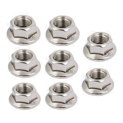 Ruoxian 8 pcs 304 Stainless Steel Hexagonal Flange Nuts 10mm flange nut with 1.25 metric pitch M10 x 1.25mm Pitch Metric fine Pitch Flange Nuts (M10)