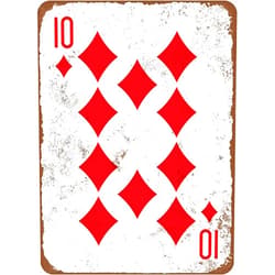 Eveokoki Metal Sign 8 x 12inches - 10 of Diamonds Retro Poker Man Cave Vintage Look Tin Sign Wall Decoration Bar Cafe Home Decor Plaque