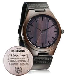 WASTIME Wooden Watch for Men Women, Stylish Chronograph Military Casual Calendar Wood Watches