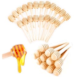 HANSGO 20PCS Honeycomb Sticks, 3 Inch Wooden Honey Dipper Mini Honey Dipper Sticks Honey Wand for Honey Jar Dispense Drizzle Honey Wedding Party Favors