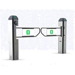 Himopuer Queuing & Access Control Barrier for Retail & Libraries - Automatic Radar Sensing Swing Gate, Supermarket Electric One-Way Door Entrance, Adjustable Speed & Voice Guidance