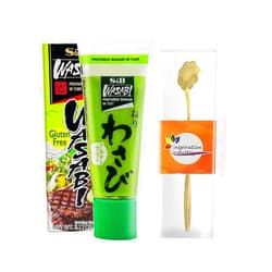 S B S&B Gluten-Free Prepared Hot Wasabi in Tube, Family Size,3.17 Oz (90 g) Plus Spoon (1 Pack)