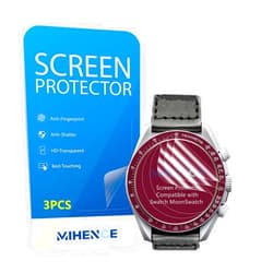 MIHENCE Compatible for Swatch MoonSwatch Screen Protector, HD Full Coverage Invisible TPU Screen Protector Compatible for Swatch Speedmaster Moonswatch (3PCS)