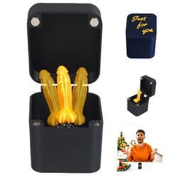 DASDSA Funny Gag Gifts for Women Men, White Elephant Gifts for Adults, Best Gag Christmas Birthday Gifts for Men Women Friends Him Her (Black Box Gold Dick)