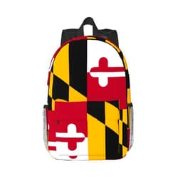 Wurton Maryland State Flag Print Cute Adult Backpack Work Waterproof Hiking Backpack, Laptop Backpack Versatile