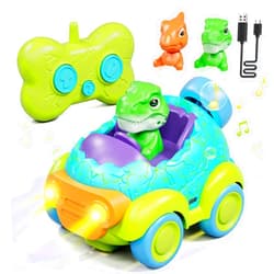 Lehoo Castle Remote Control Car for Toddlers, Rechargeable RC Cars for Toddler Toys 2-3, Dinosaur Toys for Ages 2-4 with Lights & Music, 2 3 4 Year Old Boy Toys