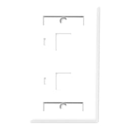 NavePoint Keystone Jack Wall Plate 2-Port, Low Profile, Single Gang, White, 10-Pack