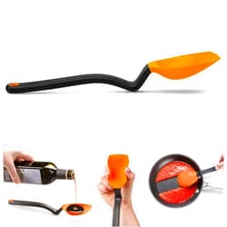 Dreamfarm Supoon | Non-Stick Silicone Sit Up Scraping & Cooking Spoon with Measuring Lines | Orange