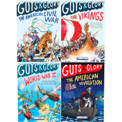 By Ben Thompson (Author) Guts & Glory Series 4 Books Set - The American Civil War, The Vikings, World War II, The American Revolution