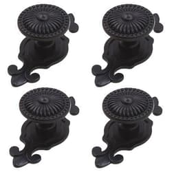 Kelier Antique Cabinet Knobs, [4 Pack] Vintage Retro Mushroom Drawer Knobs with Backplate, Dresser Pull Handles for Kitchen/Cupboard/Wardrobe/Cabinet, Black