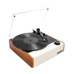 Victrola Eastwood II Record Player, Oak Finish Turntable with Speakers, Bluetooth 5.1 and Vinyl Stream Technology, Vintage Style 3-Speed Vinyl Player, Audio Technica AT-3600LA Cartridge
