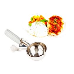 Restaurantware-Met Lux 4 Ounce Portion Scoop, 1 Trigger Release Cookie Scoop - With Gray Handle, Stainless Steel Disher, For Portion Control, Scoop Cookie Dough, Cupcake Batter, Or Ice Cream