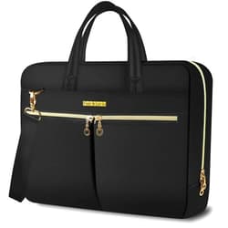 Ferkurn Laptop Bag Case 14 15 15.6 Inch Women Men Computer Bag for Dell Inspiron XPS/HP Pavilion/Surface/Lenovo Thinkpad Ideapad/ASUS Vivobook/Acer Chromebook,Shoulder Briefcase Messenger Case,Black