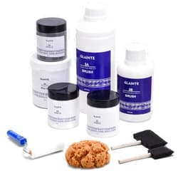 GLAINTE Epoxy Countertop Paint Kit - Glossy Granite Counter Top Refinishing Paint for Kitchen Bathroom Marble Formica Laminate - White Diamond