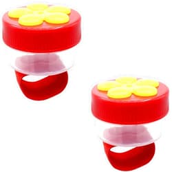 QJZXUEZHEN 2 Pieces Hummingbird Wrist Feeder for Outdoor Hummingbird Hand Feeder Feeding Hand Feed with Adjustable Strap Flower Hand Held Mini Hand Feeding Tools (Ring Style)